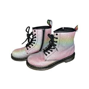 Doc Dr. Martens 1460 rainbow colored  Glitter J Boot AirWair girls US size 3